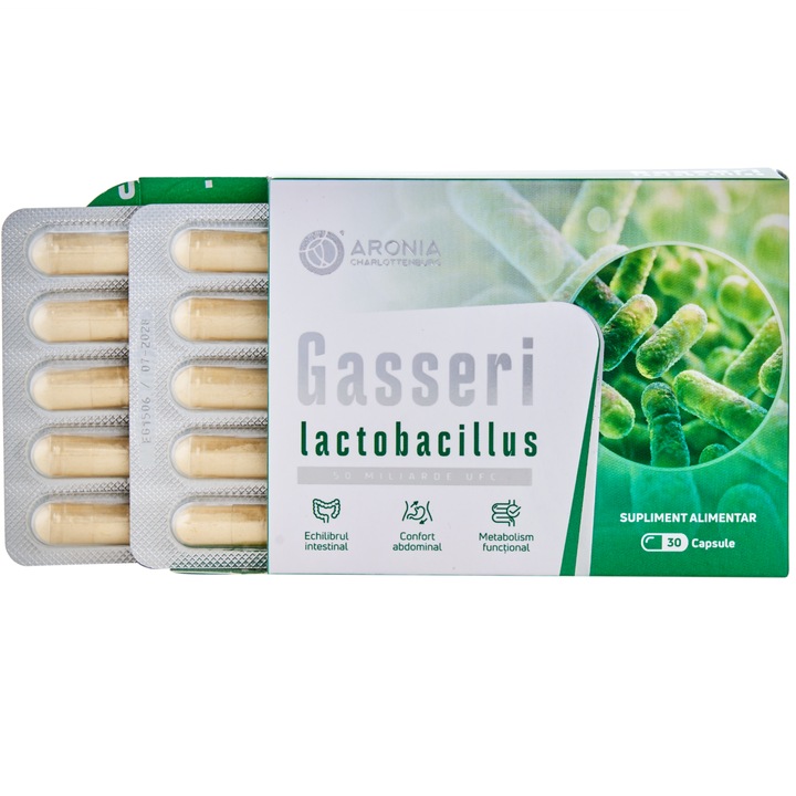 Supliment alimentar probiotic Aronia Charlottenburg, Lactobacillus Gasseri, 50 miliarde UFC, 30 capsule