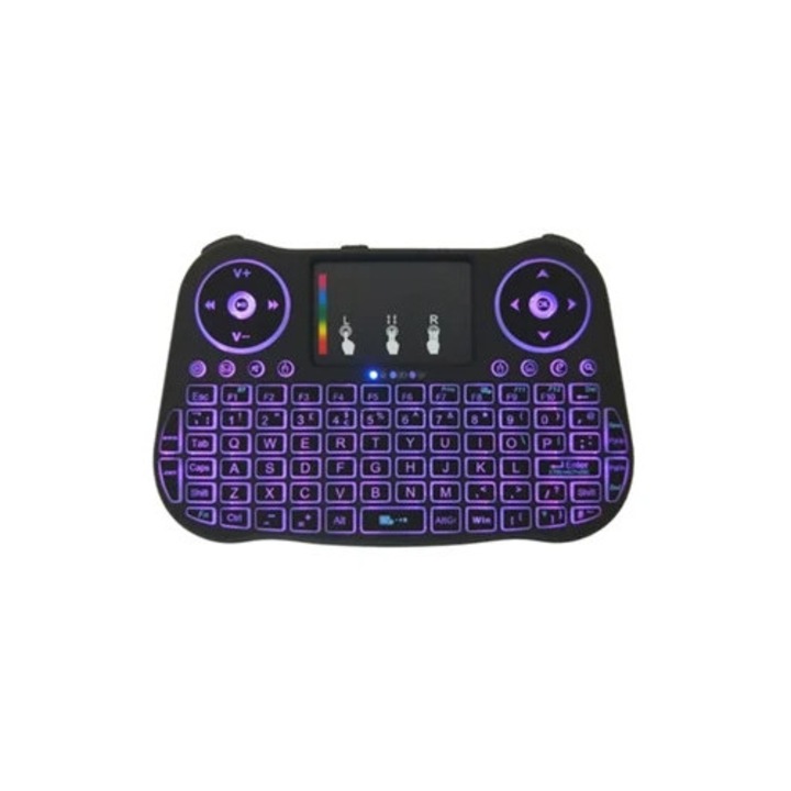 Мишка MT08 Air Fly, безжична 2.4G, тъчпад със 7 цвята подсветка, 92 клавиша