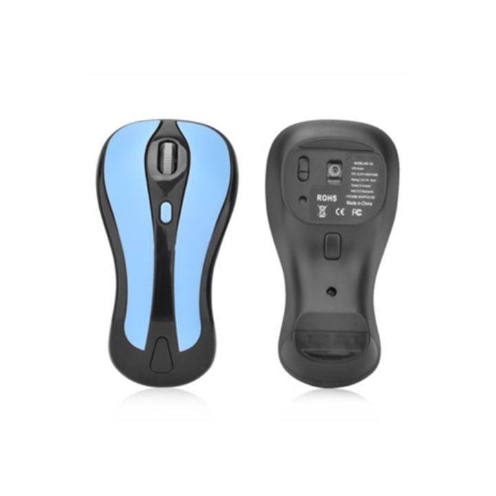 Egér 2.4G Air Fly, giroszkóp 2 az 1-ben, maximális felbontás 1600 DPI, kék és fekete