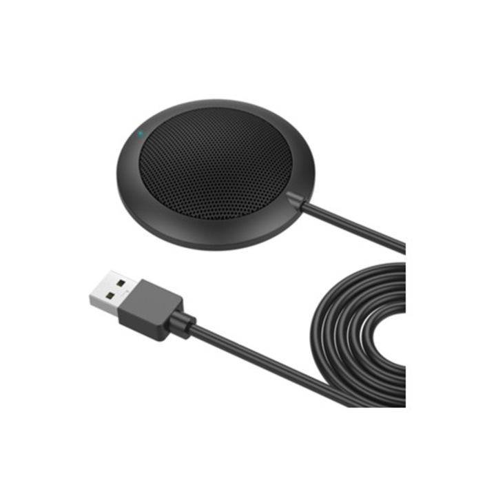 Asztali mikrofon, USB konferencia, 360 fokos körsugárzó, PC