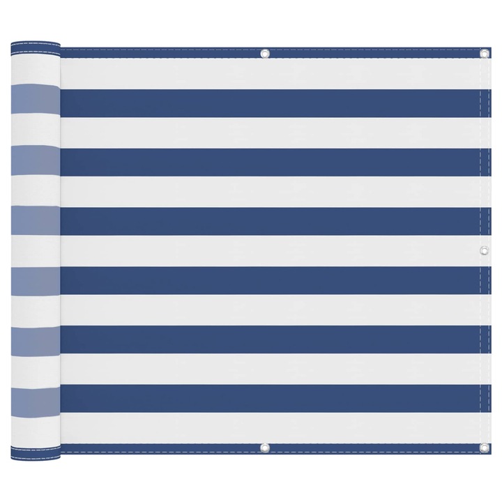 Ecran de balcon vidaXL, Albastru si Alb 90 x 200 cm