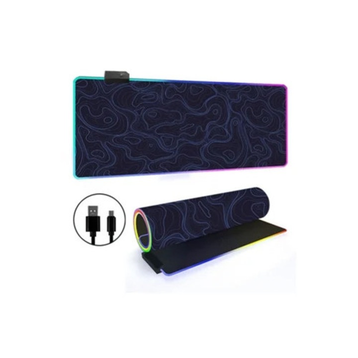 Mousepad RGB Mare Contur Topografic, 300x600mm