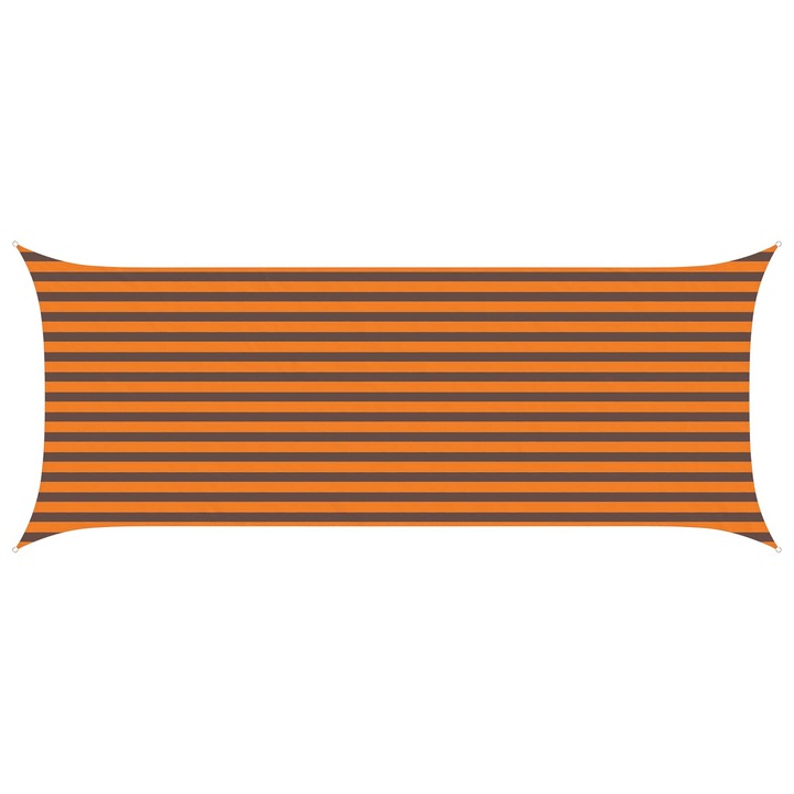 Umbrela vidaXL portocalie și maro, 5x2m, 100% poliester Oxford, rezistentă la UV și apă, set complet