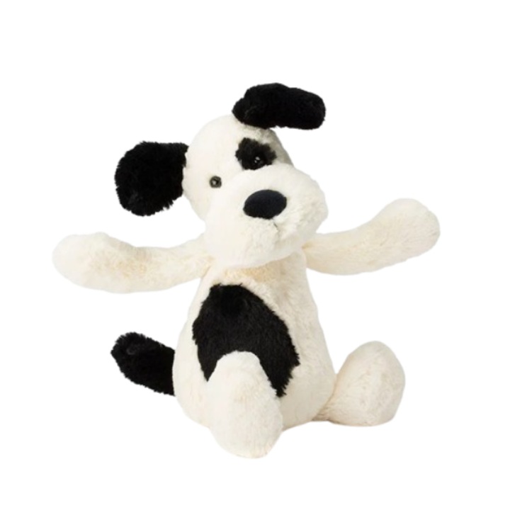 Jucarie de plus, caine pirat, negru si alb, 59x15cm