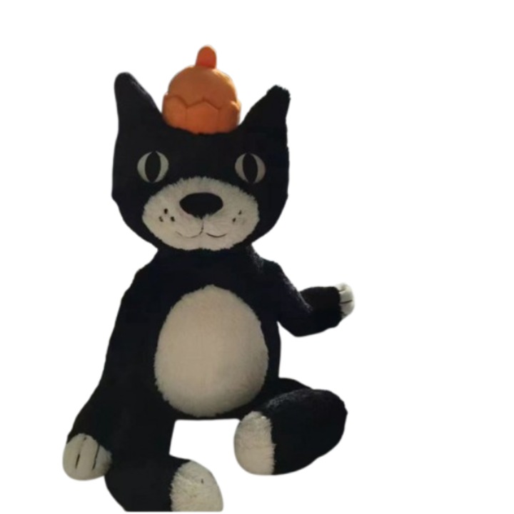 Jucarie de plus, Pisica Norocoasa, 58x15cm, alb-negru, set