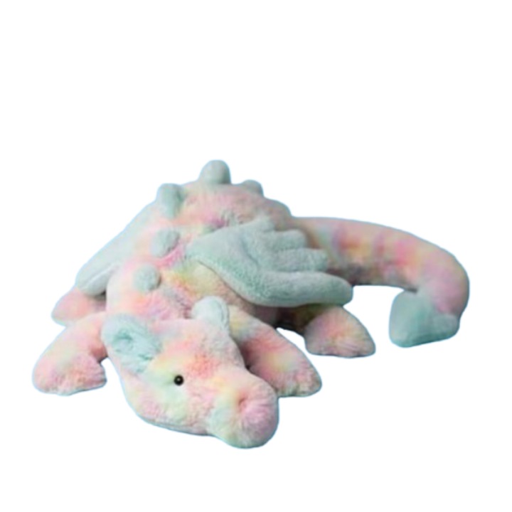 Jucarie de plus, dragon curcubeu, 50x18cm, culori vibrante, design adorabil