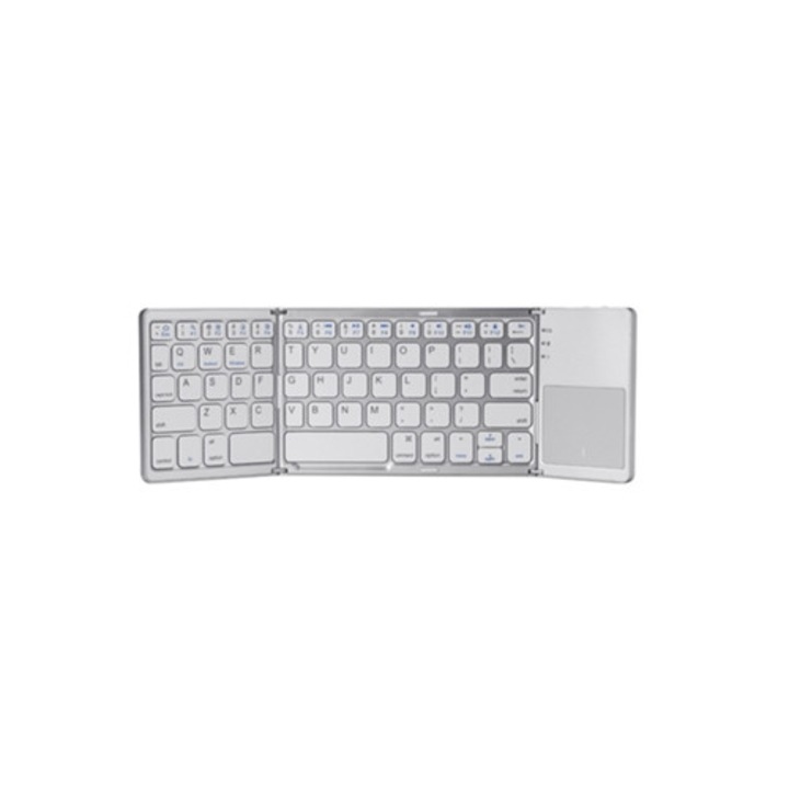 Tastatura pliabila reincarcabila B033 Plus cu 63 de taste si touchpad, argintie