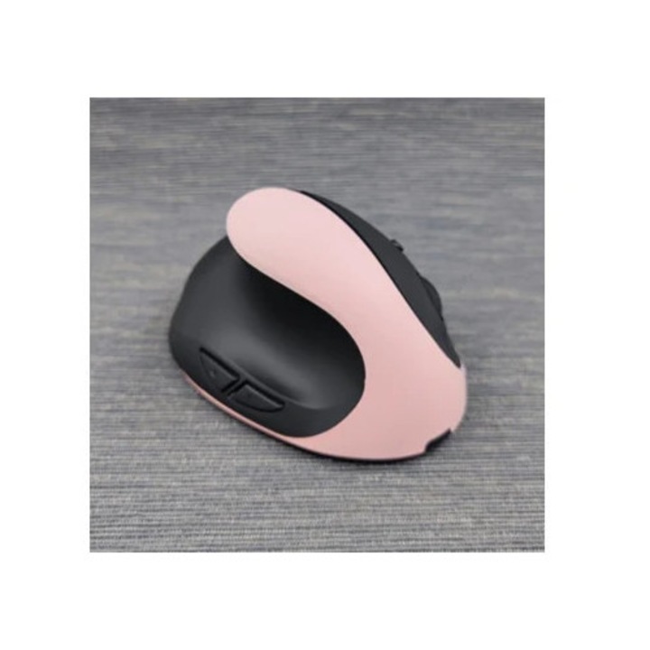 Mouse vertical pentru stangaci, 6 butoane, roz