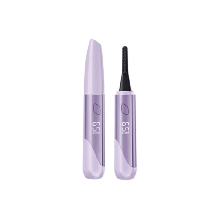 Curler de gene incalzit portabil, cu display LED, 4 setari de temperatura, violet