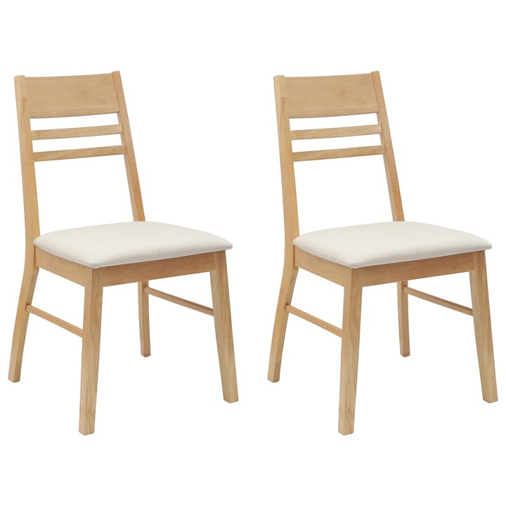 Set Scaune de dining 2 pcs vidaXL, natural, 43 x 54 x 89 cm