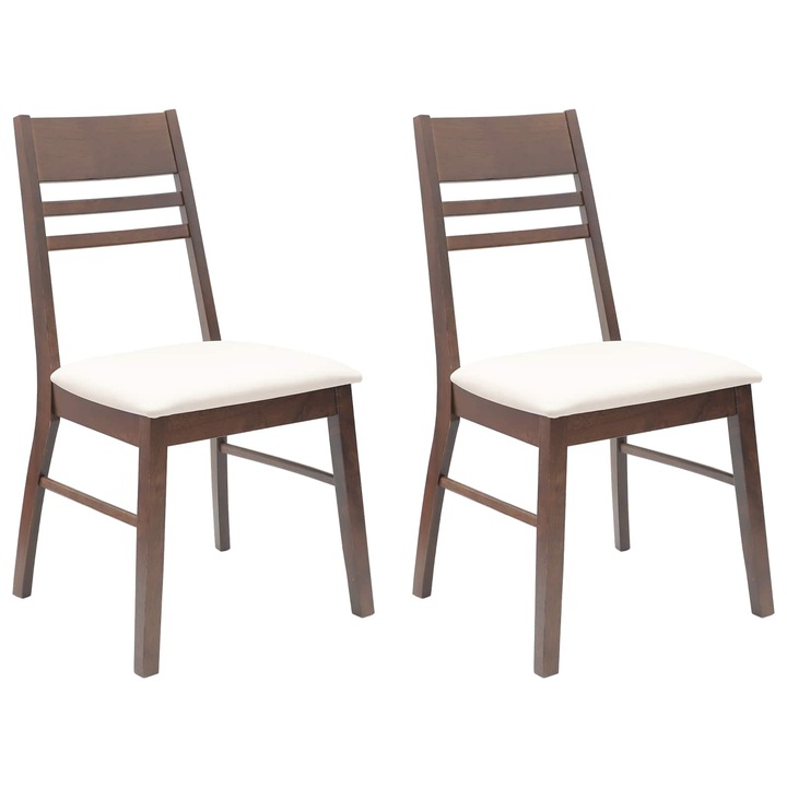 Set Scaune de dining 2 pcs vidaXL, Maro deschis, 43 x 54 x 89 cm