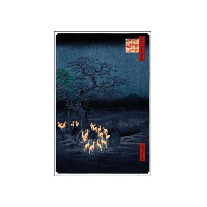 Poszter GB Hiroshige Szilveszteri Rókatűz 61x91.5cm