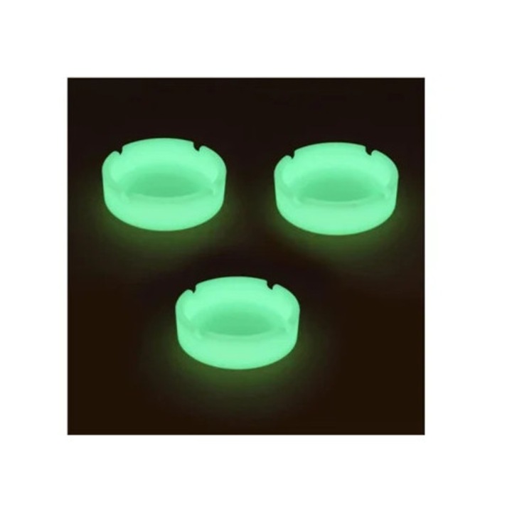 Foszforeszkáló szilikon hamutartó szett, környezetbarát, hőálló, beltéri és kültéri használatra