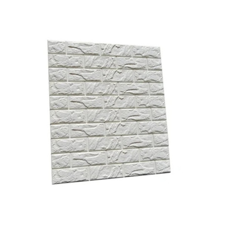 Dekoratív lapok, 3D, fehér, habszivacs műtégla panelkészlet