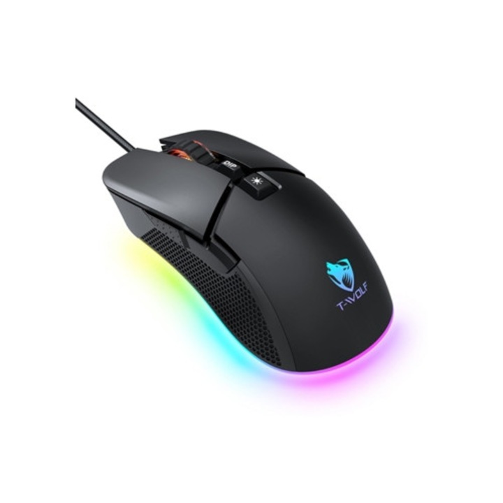 Mouse gaming, cablu, USB, iluminare RGB, pentru PC
