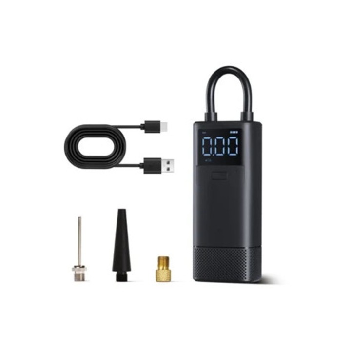 Преносим автомобилен компресор TP05, 2500mAh, с LED и манометър, 150 PSI