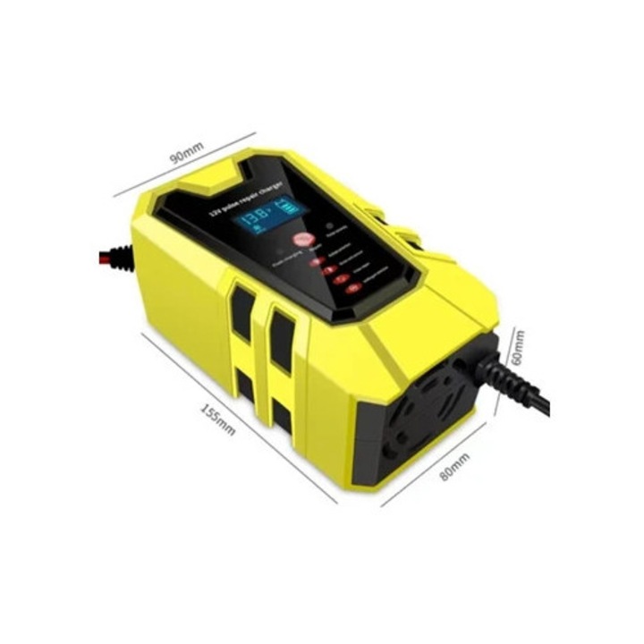 Зарядно за кола 12V 6A за мотоциклети и автомобили, червено