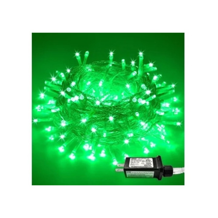 LED fénysor 10M, 100 LED, 8 mód, zöld