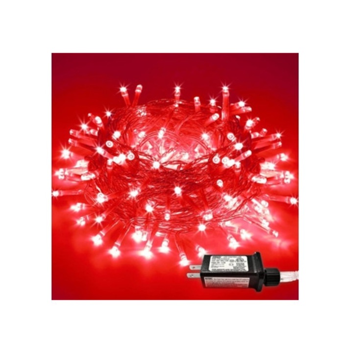 Piros színű, 50M, 500 LED, karácsonyi fényfüzér, távirányítóval, szett