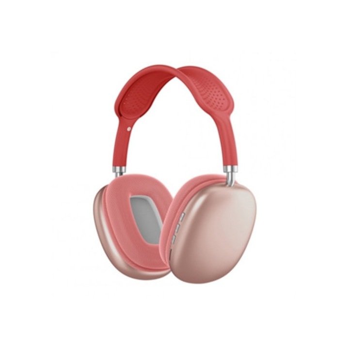 P9 vezeték nélküli fejhallgató Bluetooth 5.3 mikrofonnal, Hi-Fi sztereó, zajszűrő, piros