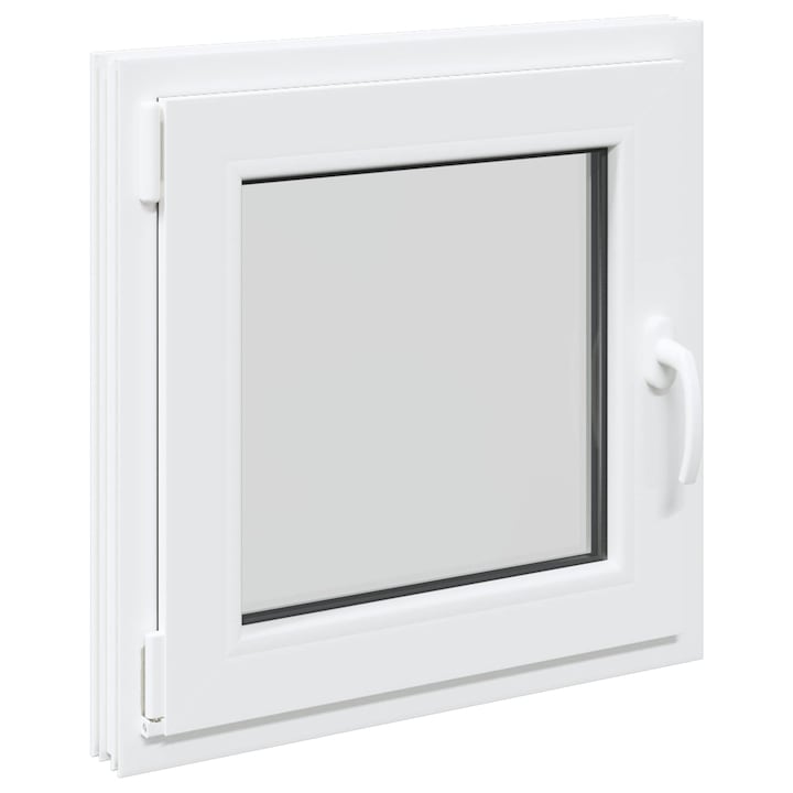 vidaXL Pinceablak RISOR 50 x 50 cm PVC és Üveg Fehér 42047227