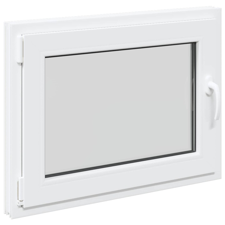 vidaXL Pinceablak RISOR 80 x 60 cm PVC és Üveg Fehér 42047199