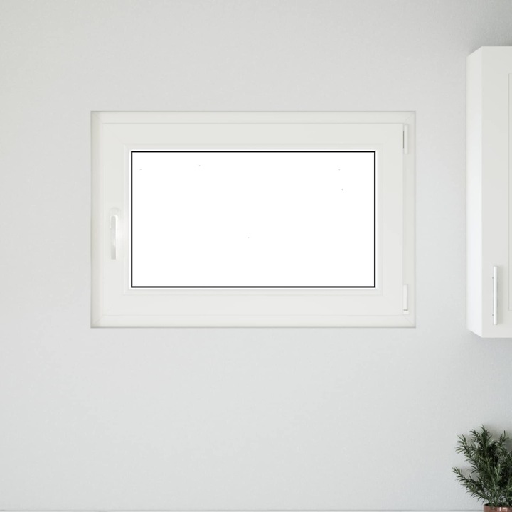 vidaXL Pinceablak RISOR 90 x 50 cm PVC és Üveg Fehér 42047202