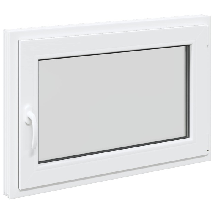 vidaXL Pinceablak RISOR 90 x 50 cm PVC és Üveg Fehér 42047202