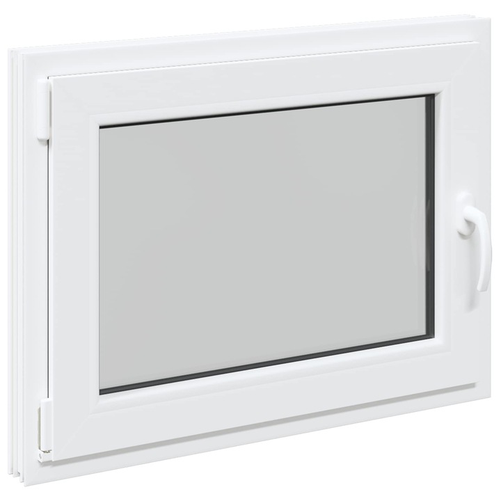 vidaXL Pinceablak RISOR 80 x 60 cm PVC és Üveg Fehér 42047241