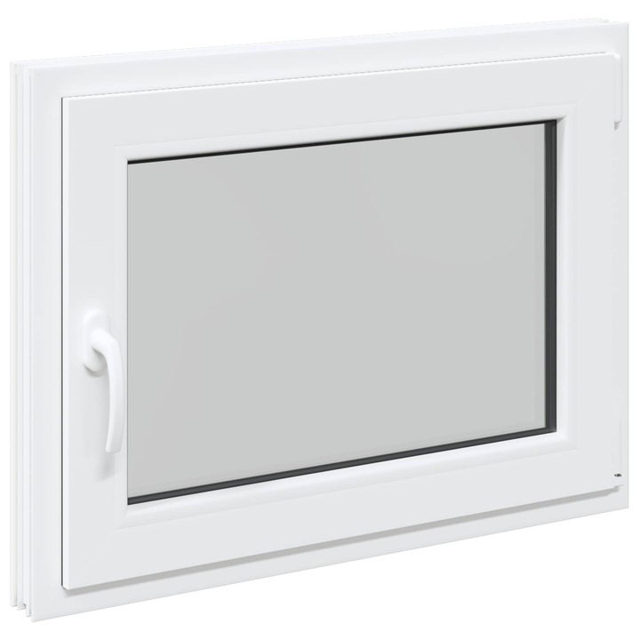 vidaXL Pinceablak RISOR 80 x 60 cm PVC és Üveg Fehér 42047240