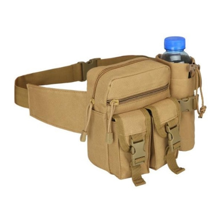 Sportos övtáska kulacstartóval, khaki