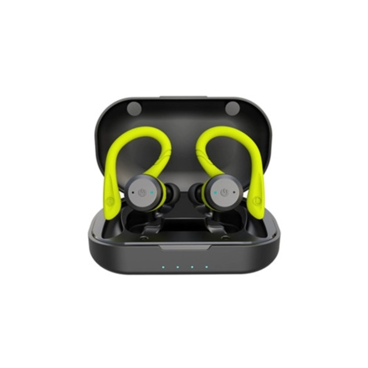 Casti Wireless Chronus Bluetooth, valódi vezeték nélküli design, zöld szín