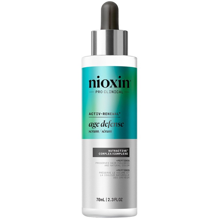 Ser leave-in anti-aging cu peptide Nioxin Age Defense Hair Serum pentru par si scalp, 70 ml