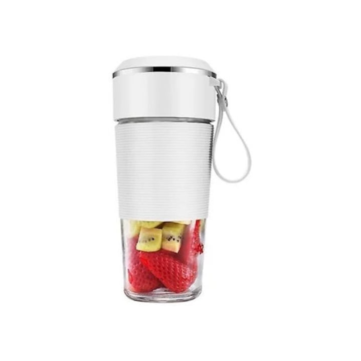 Blendere multifunctionale cu doua cupe, electric, portabil, pentru sucuri si smoothie-uri, albastru