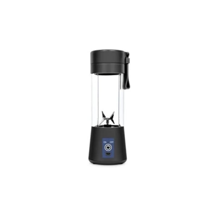 Pahar blender portabil pentru shake-uri si sucuri, 6 lame, roz