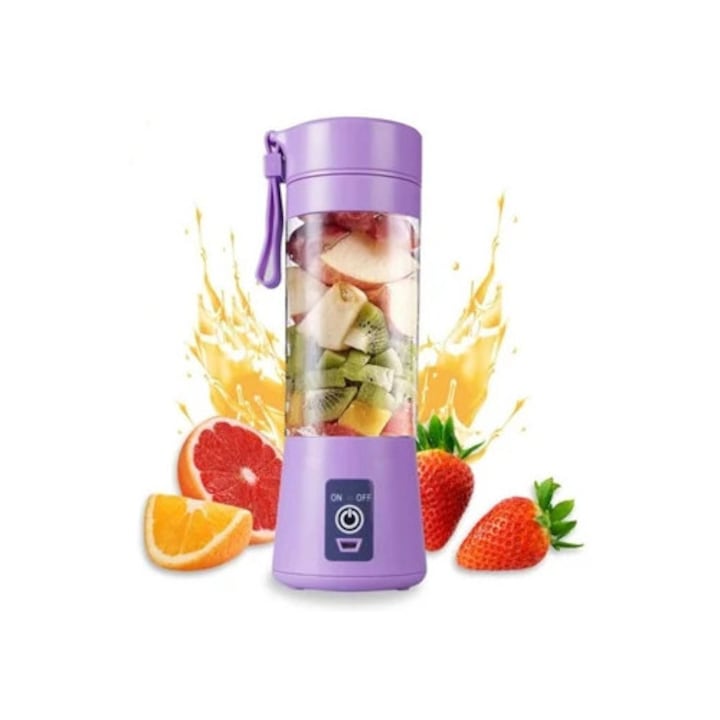 Blender portabil USB reincarcabil, 6 cupe, rosu