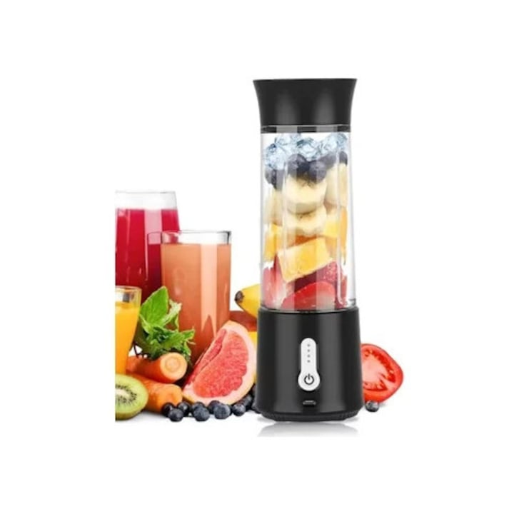 Blender portabil USB reincarcabil, cupa pentru smoothie-uri, roz