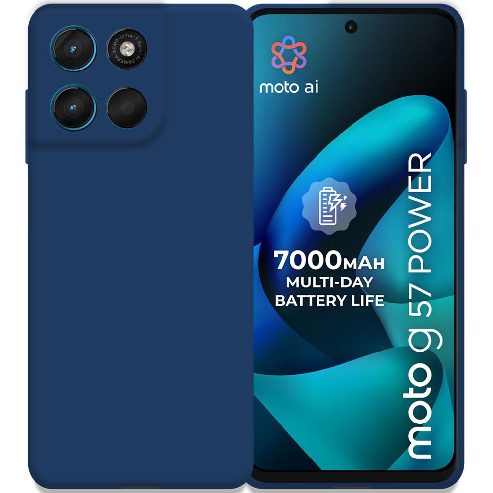 Husa pentru Motorola Moto G57 Power, Color Shield, Interior de catifea, Suprafata aderenta, Protectie antisoc, Margini ridicate, Regular Fit, Silicon, Albastru inchis