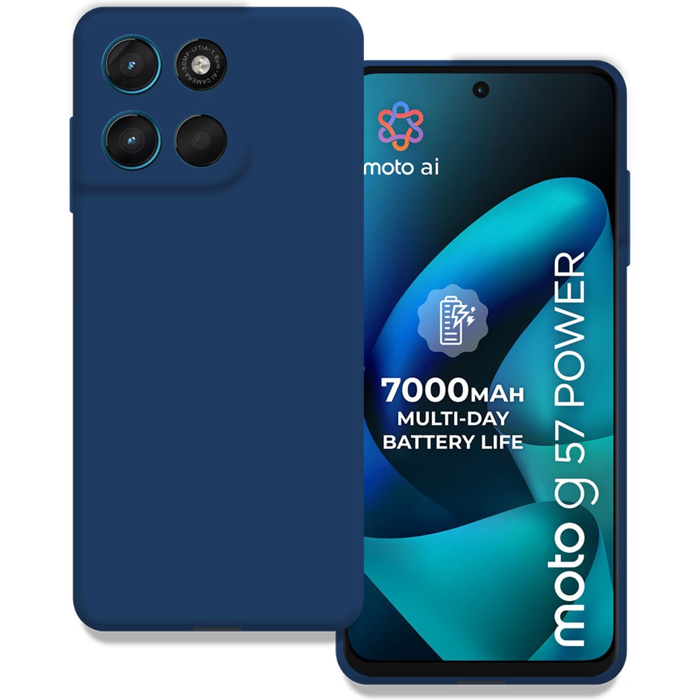 Husa pentru Motorola Moto G57 Power, Color Shield, Interior de catifea, Suprafata aderenta, Protectie antisoc, Margini ridicate, Regular Fit, Silicon, Albastru inchis