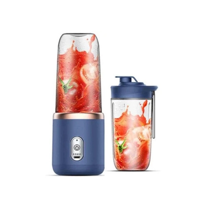 Мини преносим USB блендер, с електрическа чаша, син