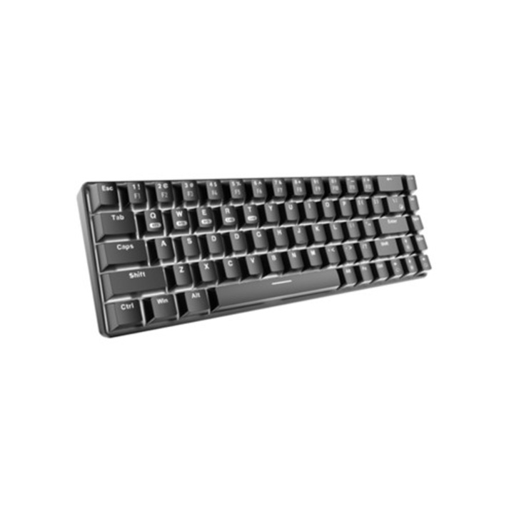 Tastatura wireless 68 taste, iluminare de fundal, 2.4Ghz, Bluetooth, tip C
