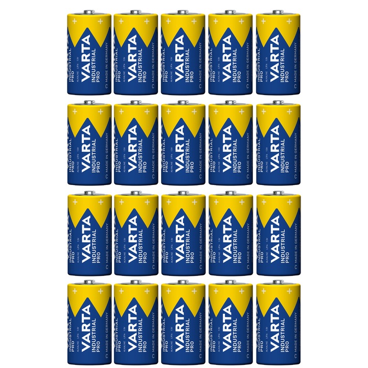 20 de baterii R-14 LR14 C de 1,5 V alcaline Varta Industrial Pro