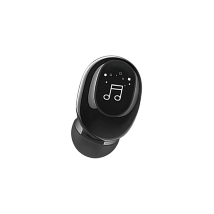 Безжични слушалки F911 Ergonomic HiFi, Bluetooth 5.0, мини невидими, черни