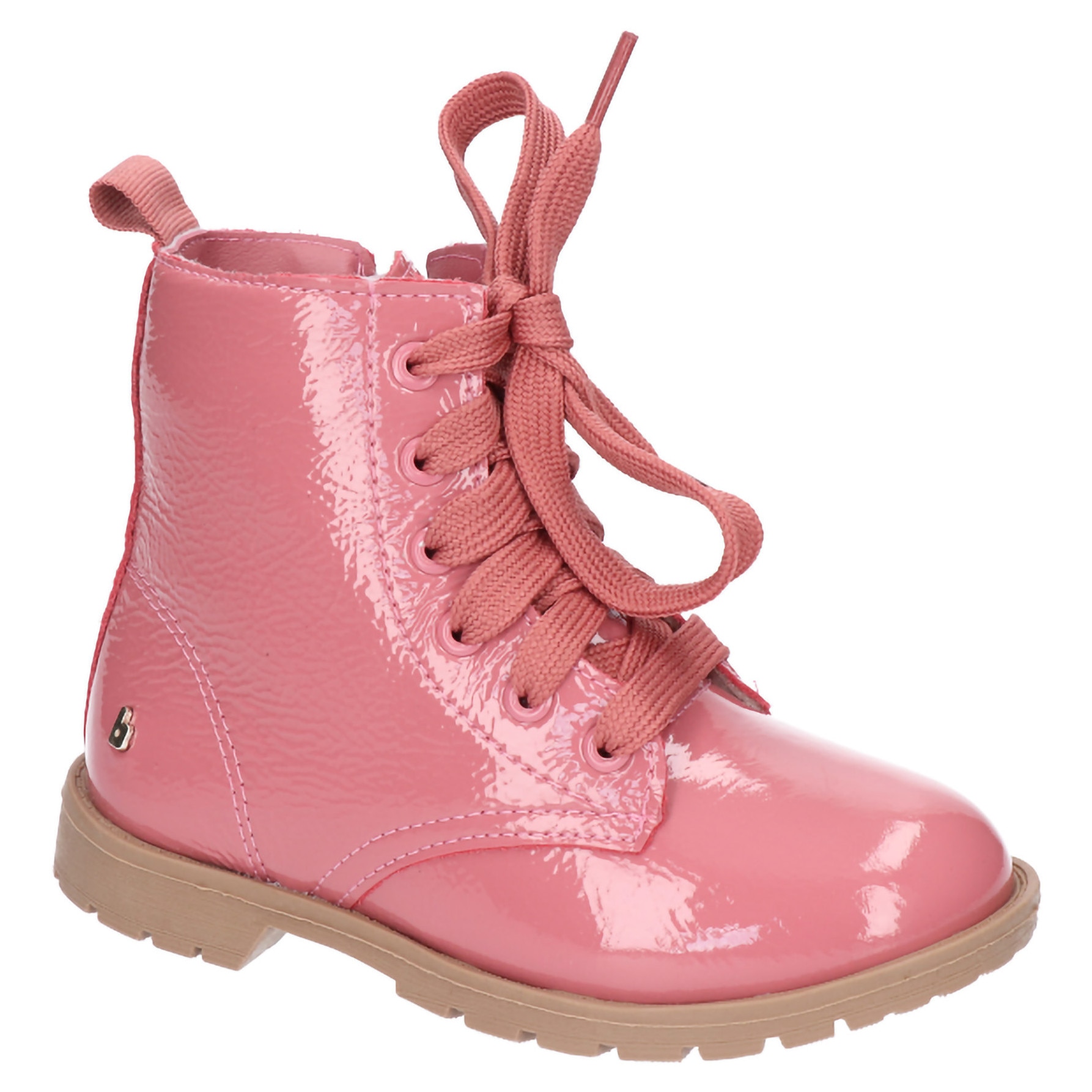 ♡BIBI♡ Cizme Bibi, roz, piele lacuita, fermoar lateral, marime 27 EU