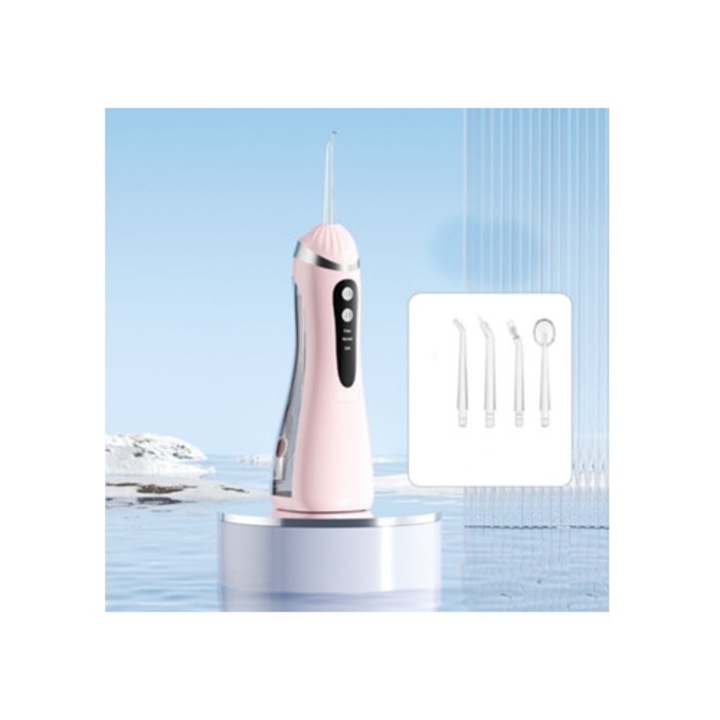 Hordozható szájzuhany, rózsaszín, fogszabályozáshoz