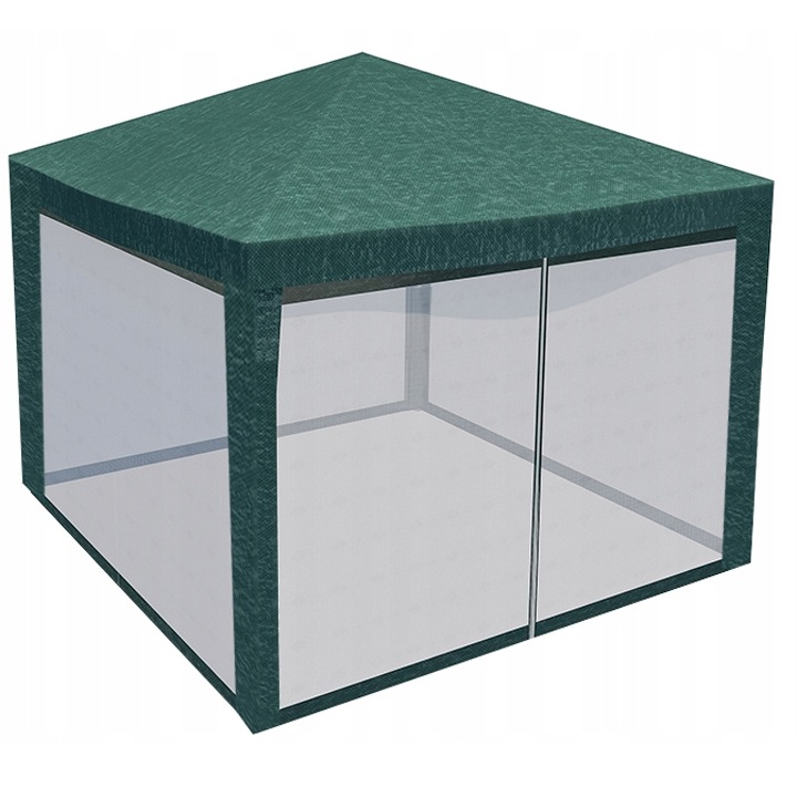 Set pereti pentru pavilion gradina, 4 bucati cu plasa tantari si acoperis, PE 100 g/m2, 300x200 cm