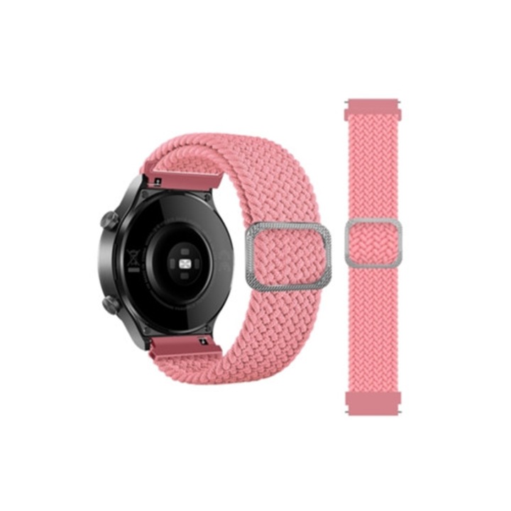 Rózsaszín fonott állítható szíj 20mm Samsung Galaxy Watch Active/Active2 40mm/42mm okosórához