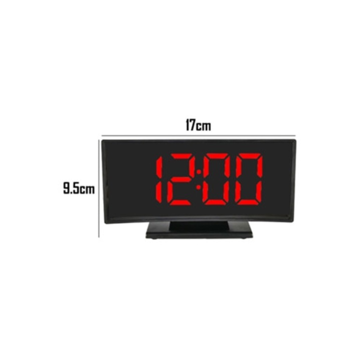 LED digitális dekoratív óra, nagy képernyő, modern, ívelt design