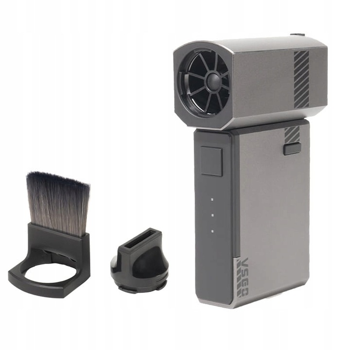 Mini VSGO V-EB012E-S1 légfúvó, 100 000 ford./perc motor, 3 sebességfokozat, USB-C töltés, 1200 mAh akkumulátor, szürke, 116 × 69,5 × 34 mm