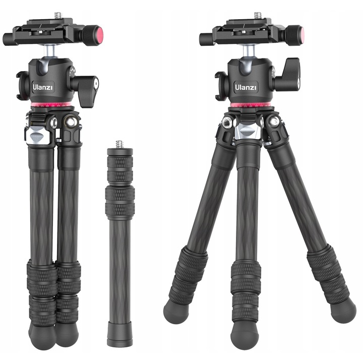 Stativ fotografic Ulanzi MT-20, carbon, inaltime maxima 71,4 cm, greutate 503 g, set complet